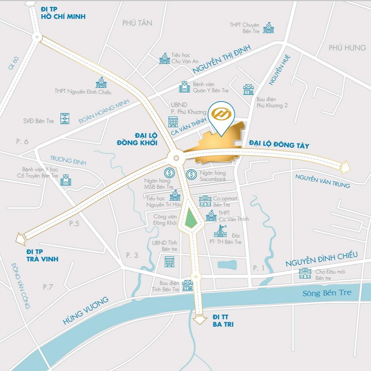 Tuyến đường số 1: Map Đại lộ Đồng Khởi