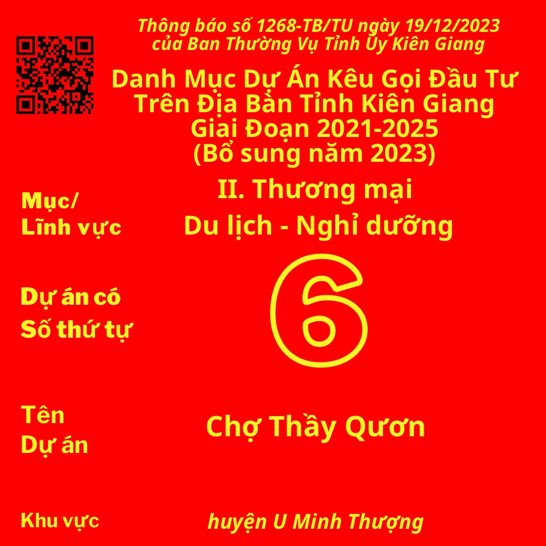 Dự án có Số TT 6: Chợ Thầy Qươn