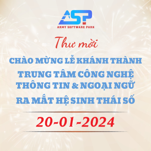 Thư mời Chào mừng lễ khánh thành Trung tâm Công nghệ Thông tin & Ngoại ngữ