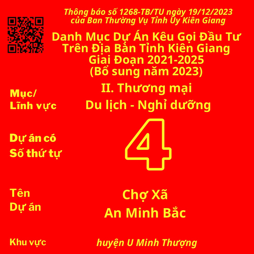 Dự án có Số TT 4: Chợ Xã An Minh Bắc