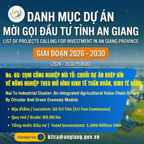 No. 65: Cụm Công Nghiệp Núi Tô: Chuỗi Dự Án Khép Kín Về Nông Nghiệp Theo Mô Hình Kinh Tế Tuần Hoàn, Kinh Tế Xanh