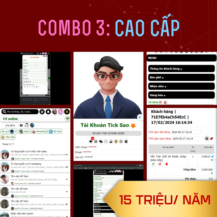 Combo 3: Cao Cấp - 15 Triệu/ Năm