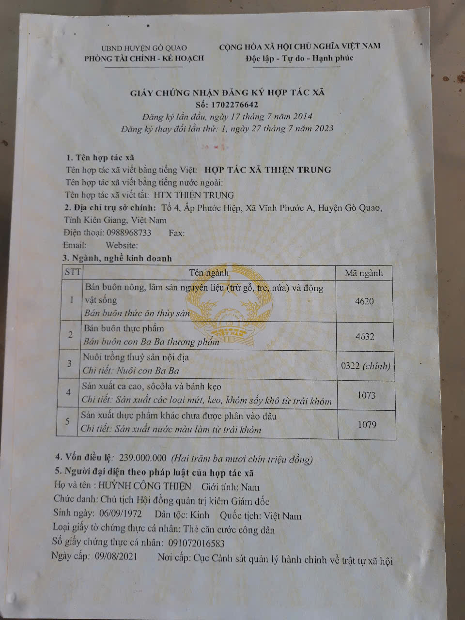 Giấy Phép Kinh Doanh