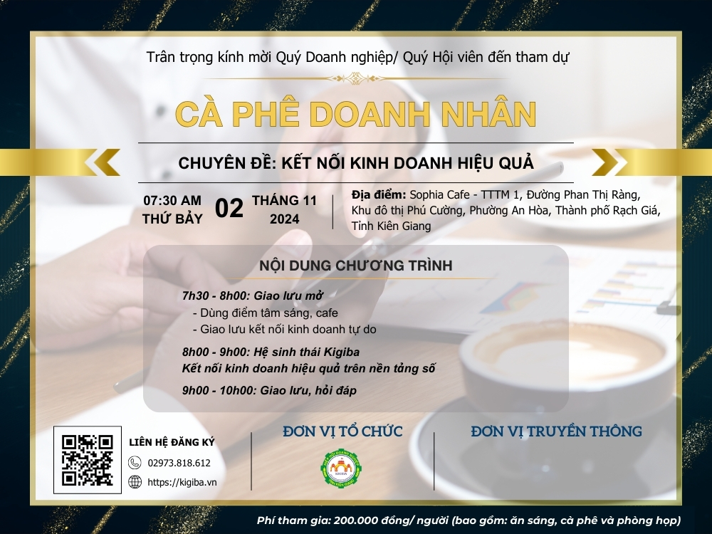 Thư mời tham gia Cà Phê Doanh Nhân