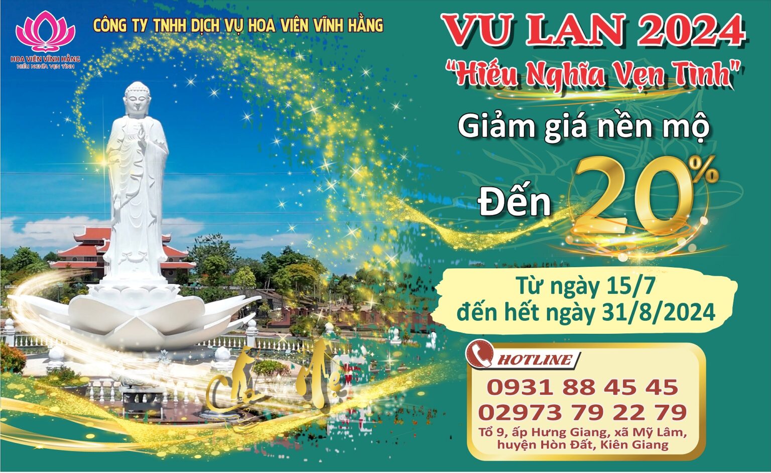 Ưu Đãi Đặc Biệt Nhân Dịp Vu Lan 2024 Tại Hoa Viên Vĩnh Hằng