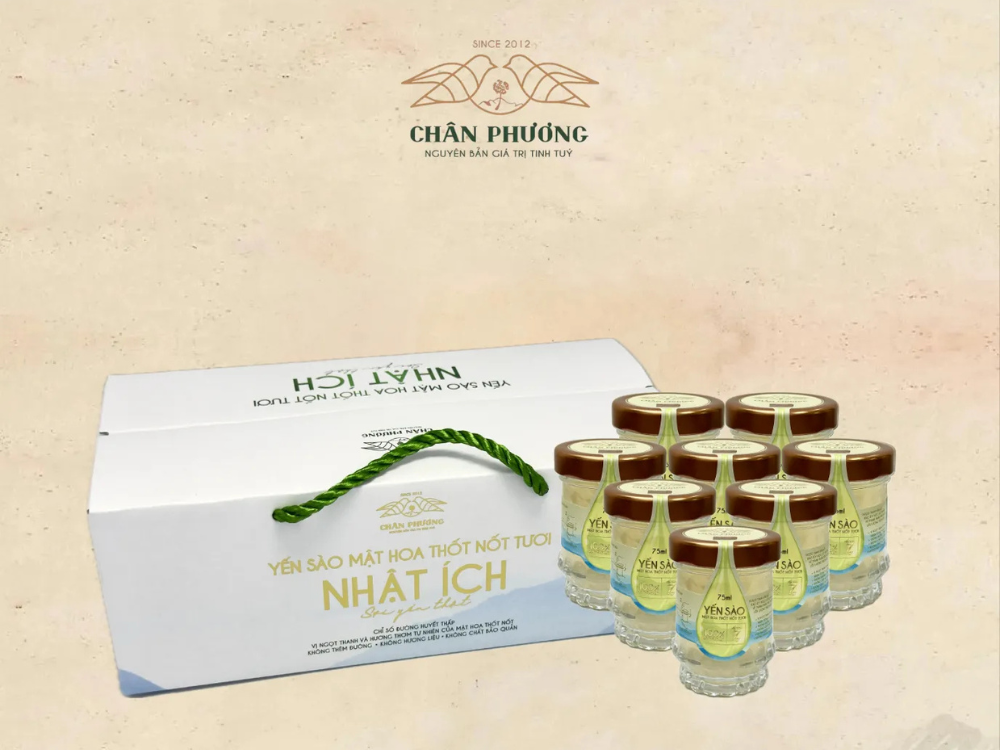 Set quà 08 Hũ Nhật Ích Yến Sào chưng sẵn với Mật hoa Thốt Nốt (75ml/hũ)