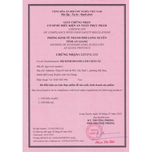 Chứng nhận chất lượng