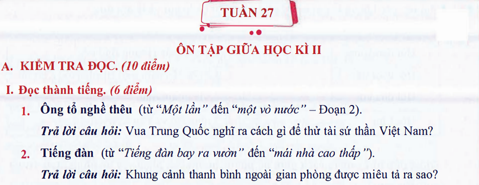 Ôn tập Tuần 27