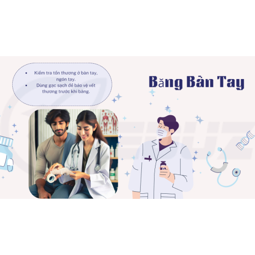 3. Chuẩn bị để băng bàn tay