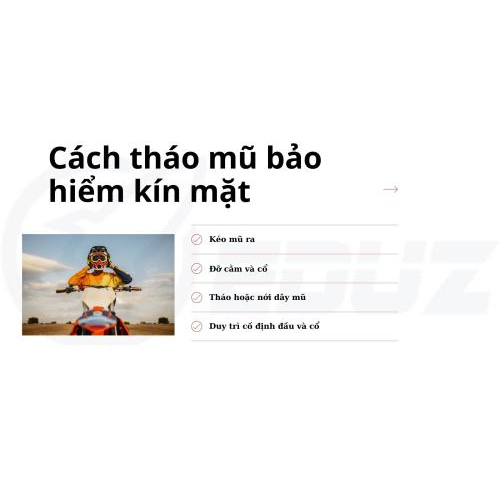 3. Cách tháo mũ bảo hiểm kín mặt