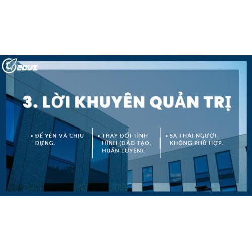 3. Lời khuyên quản trị