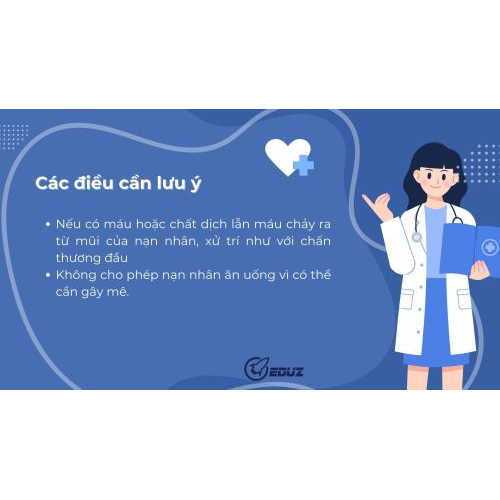 9. Các điều cần lưu ý khi sơ cứu chấn thương xương mũi và xương gò má