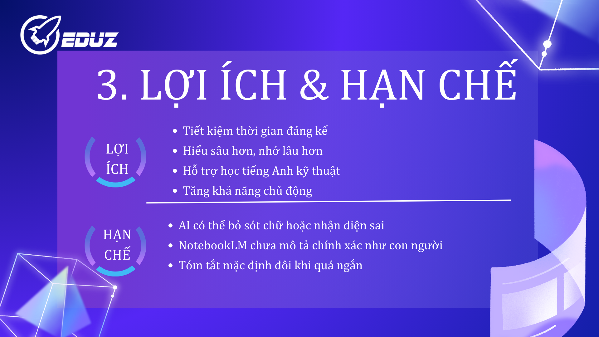 3. Lợi ích & hạn chế