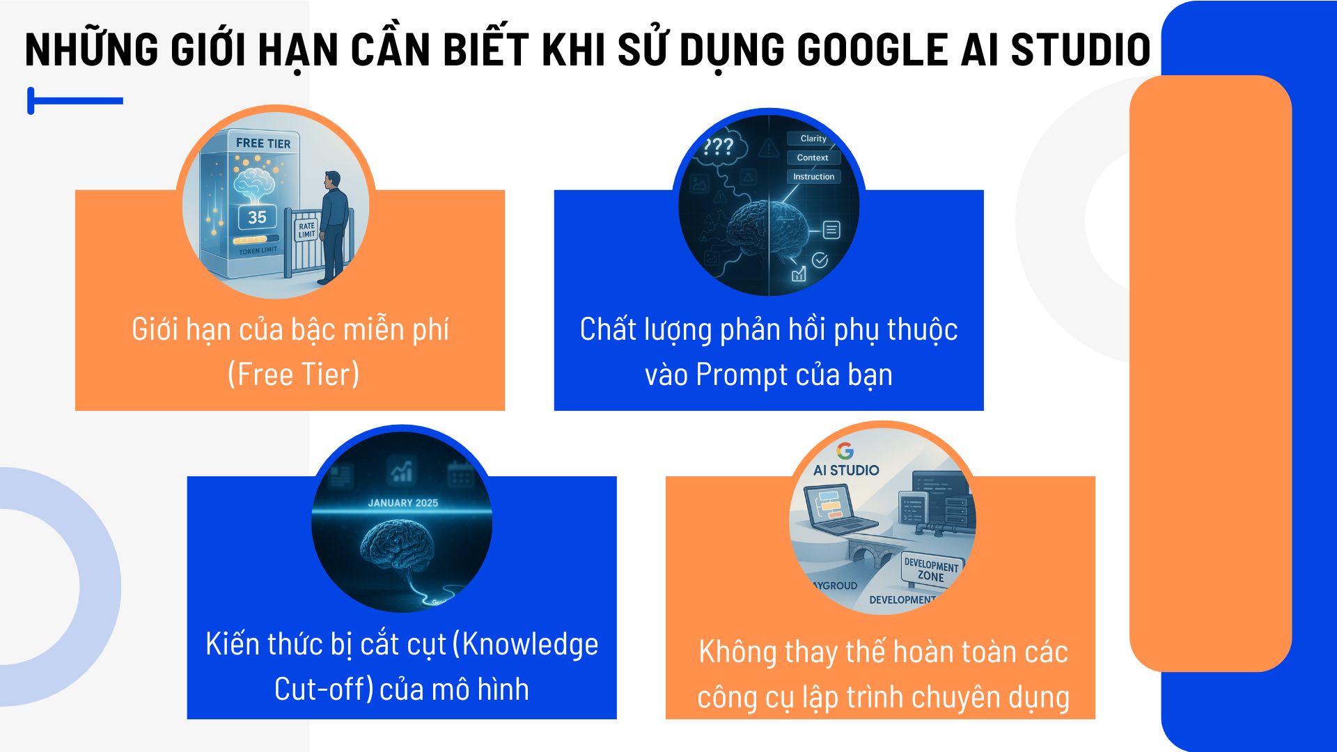 Những giới hạn cần biết khi sử dụng Google AI Studio