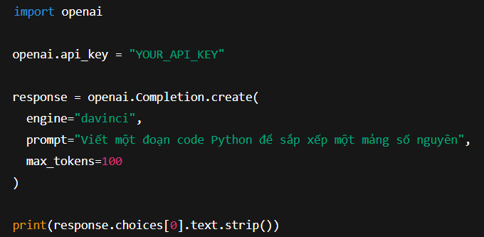 Ví dụ code Python cơ bản: