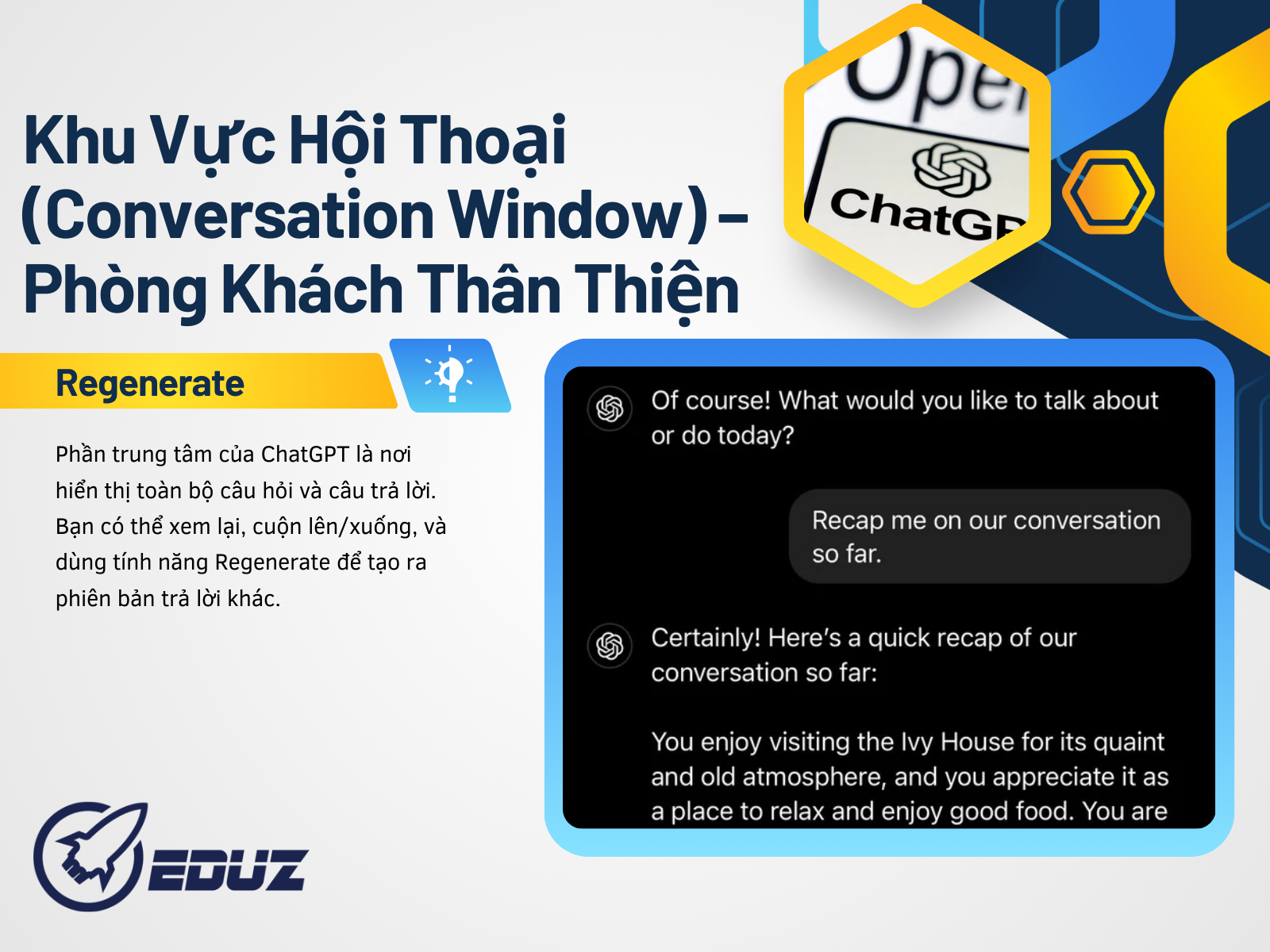 3. Khu Vực Hội Thoại (Conversation Window) – Phòng Khách Thân Thiện
