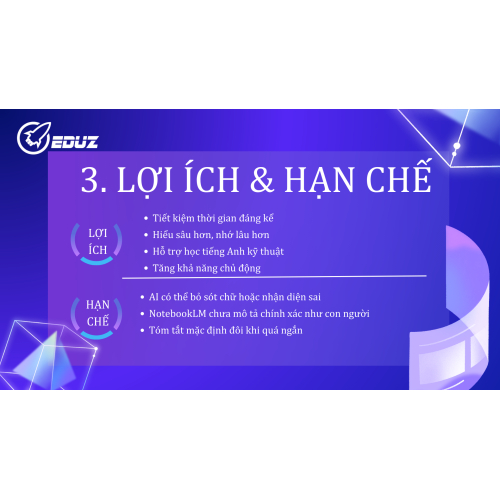 3. Lợi ích & hạn chế