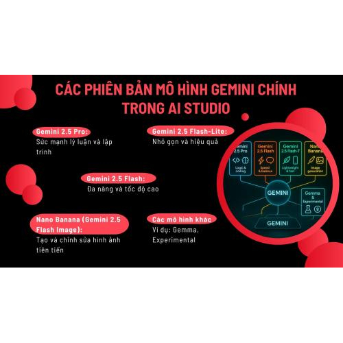 Các phiên bản mô hình Gemini chính trong AI Studio
