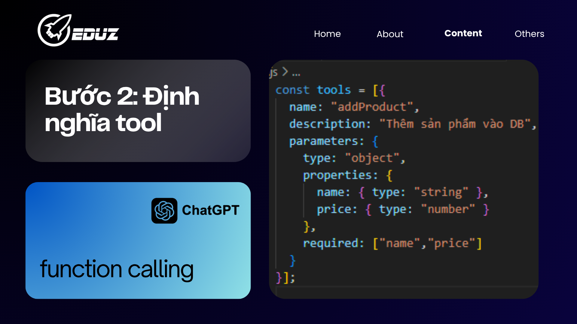 Bước 2: Định Nghĩa Tool (Function Calling)