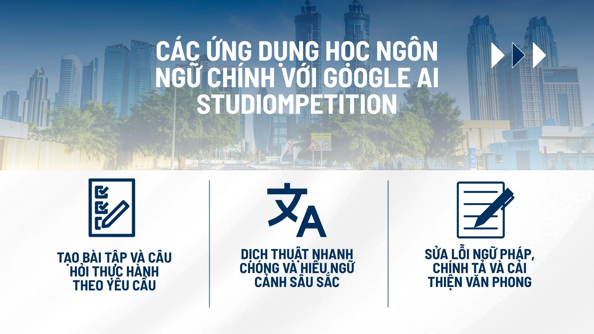 Các ứng dụng học ngôn ngữ chính với Google AI Studio