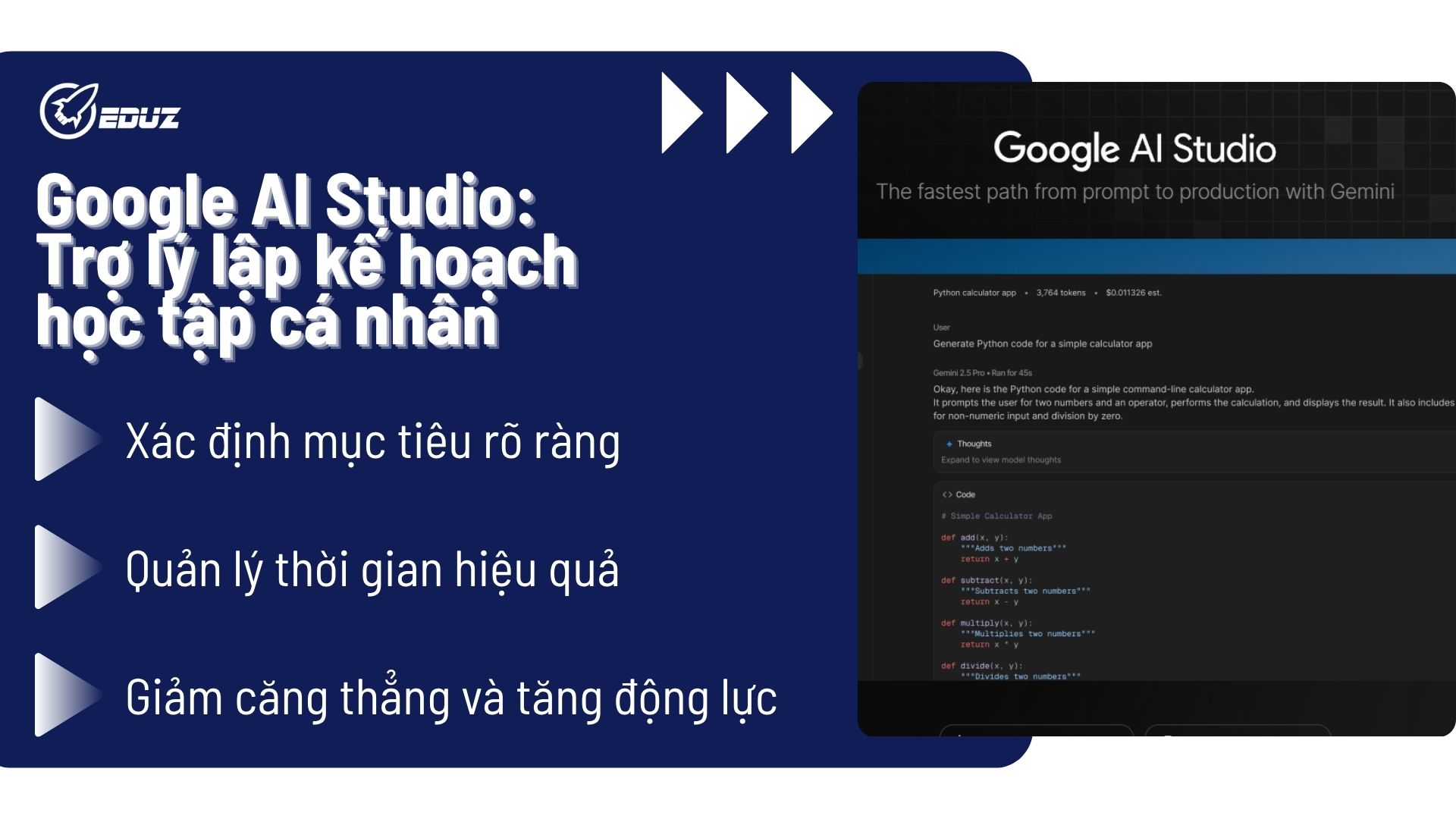 Google AI Studio: Trợ lý lập kế hoạch học tập cá nhân