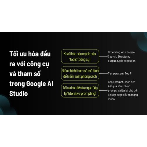 Tối ưu hóa đầu ra với công cụ và tham số trong Google AI Studio