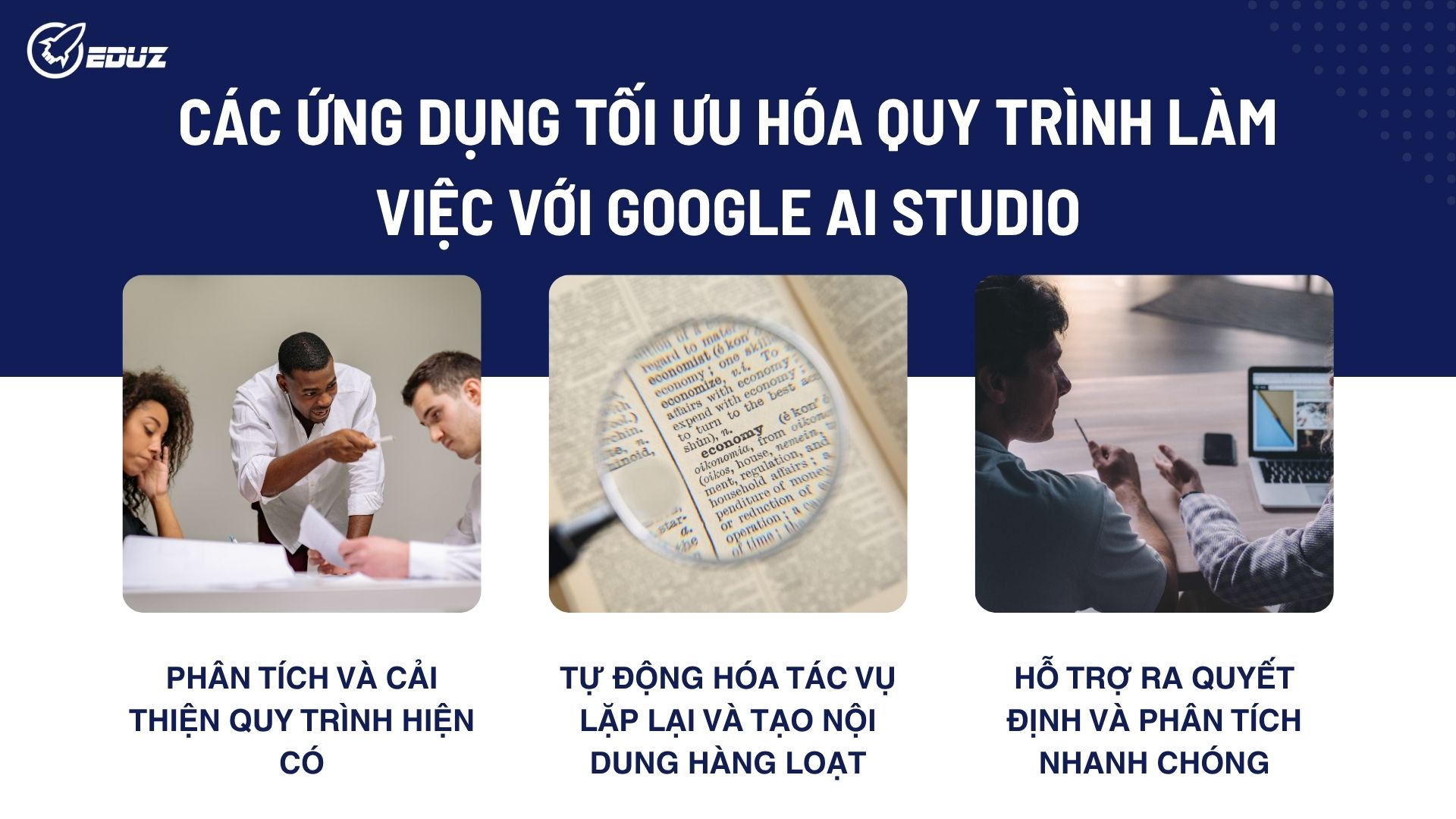 Các ứng dụng tối ưu hóa quy trình làm việc với Google AI Studio