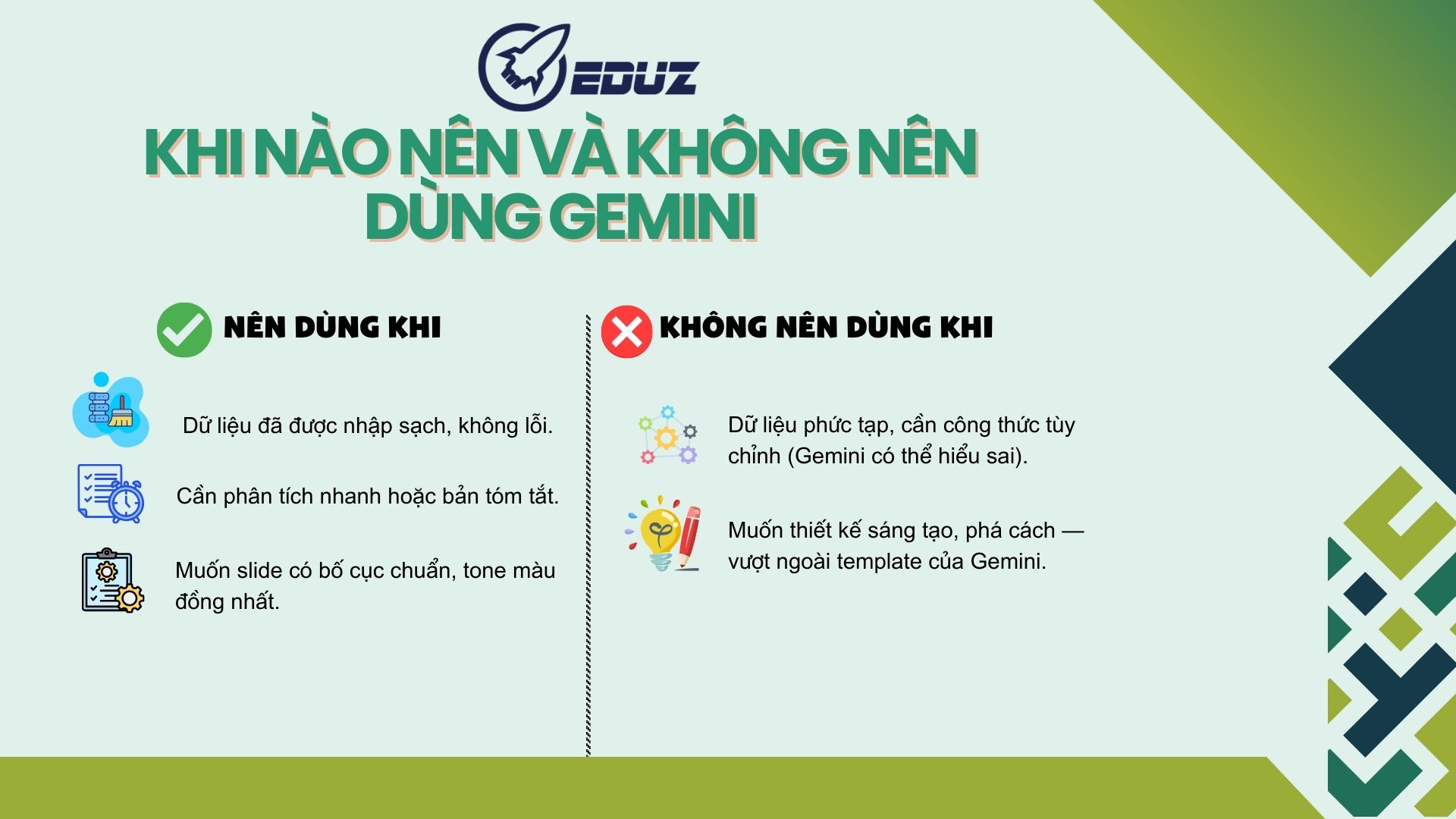 4. Kinh nghiệm thực tế: Khi nào nên và không nên dùng Gemini
