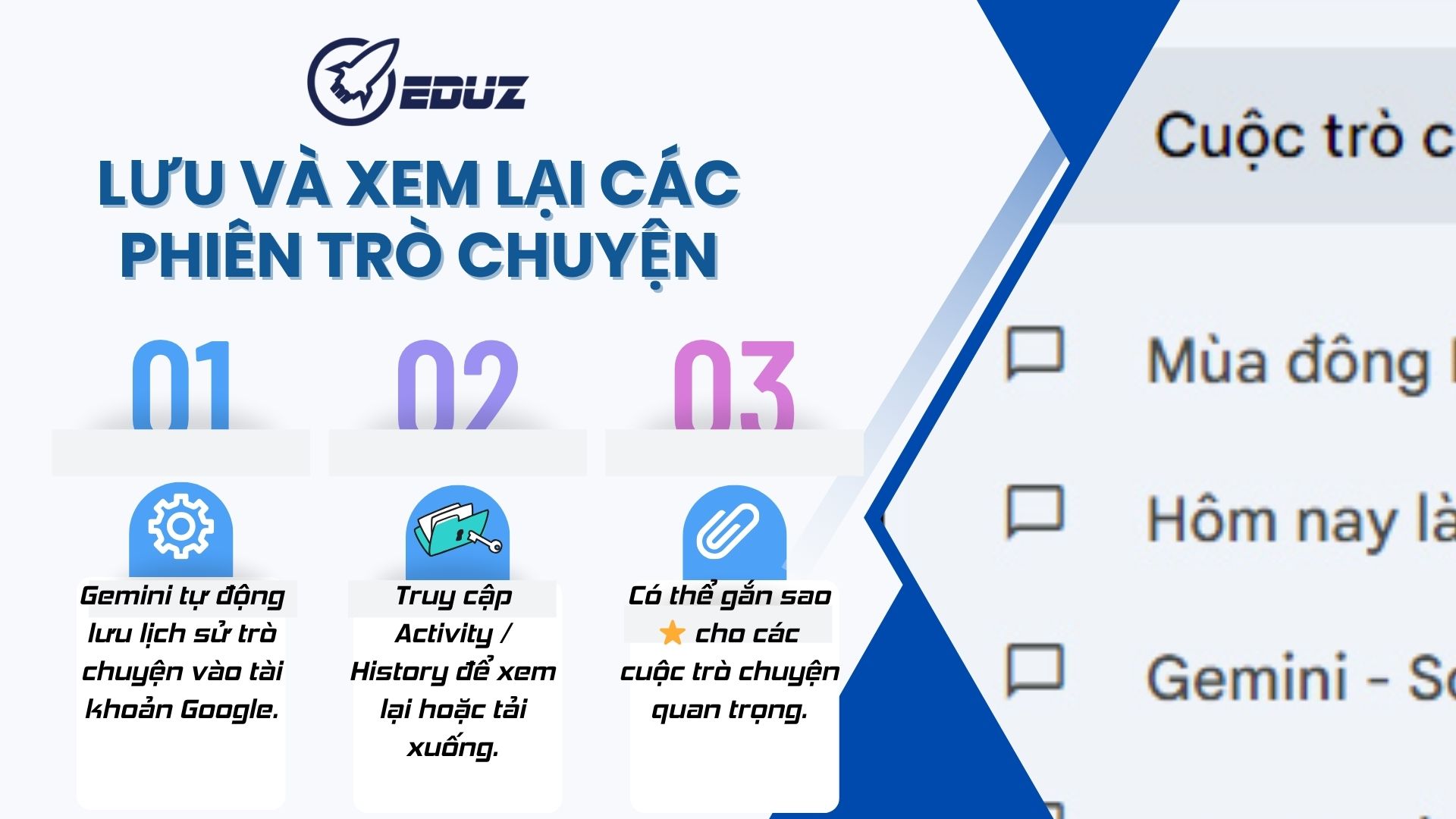 1. Lưu và xem lại các phiên trò chuyện