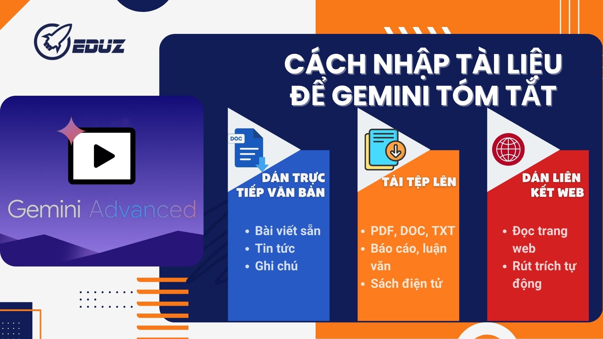 1. Cách nhập tài liệu để Gemini tóm tắt