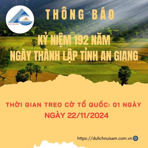 Treo Cờ Tổ Quốc Ngày 22/11 Kỷ Niệm 192 Năm Ngày Truyền Thống Tỉnh An Giang