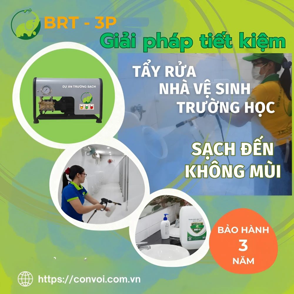 Giải Pháp Tiết Kiệm BRT - 3P | - Tẩy Rửa Nhà Vệ Sinh Trường